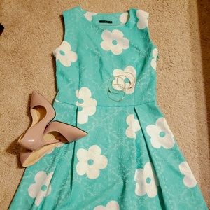 Turquoise floral dress